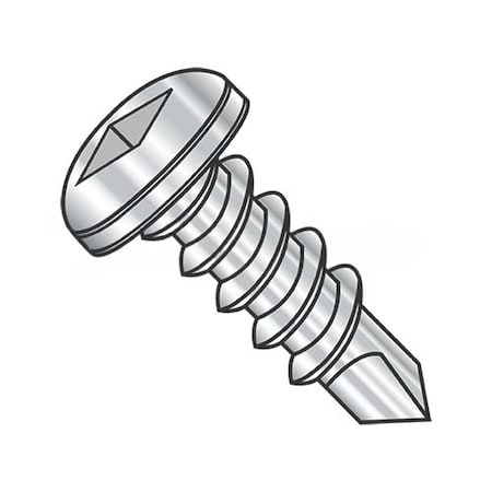 Usa Industrials Self-Drilling Screw, #10-16 x 2-1/2 in, Plain 18-8 Stainless Steel Pan Head Square Drive BULK-SCRW-10927